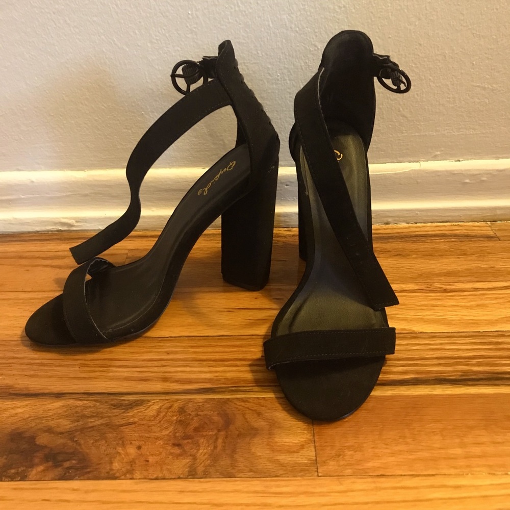 Black Ankle Strap Heel